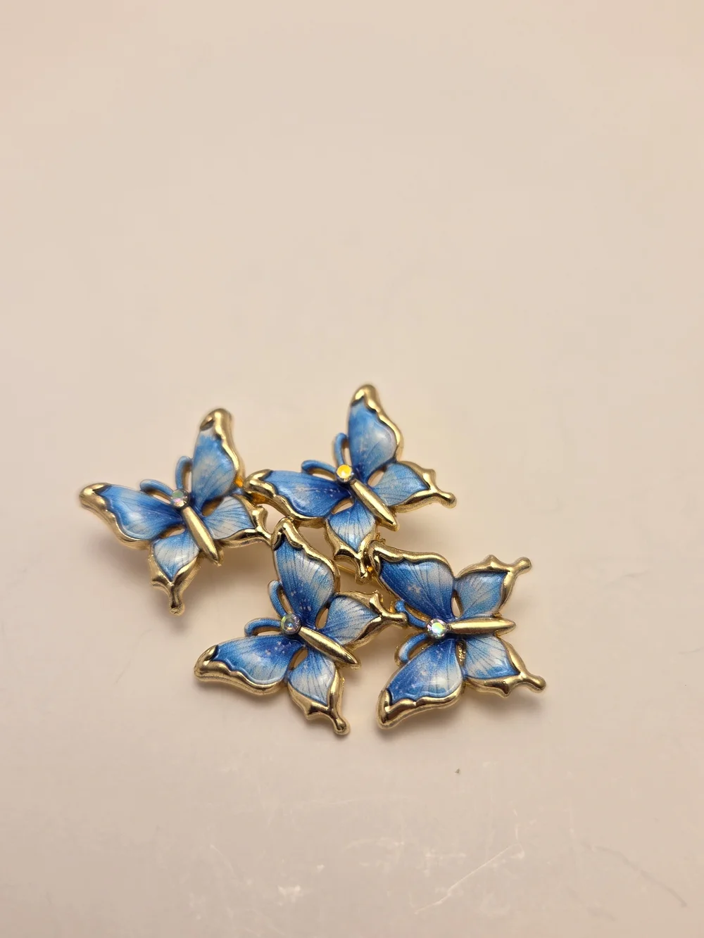 Fantasy Brooch Set Fairy Phoenix Butterflies • Whimsical Rhinestone Jewelry Trio